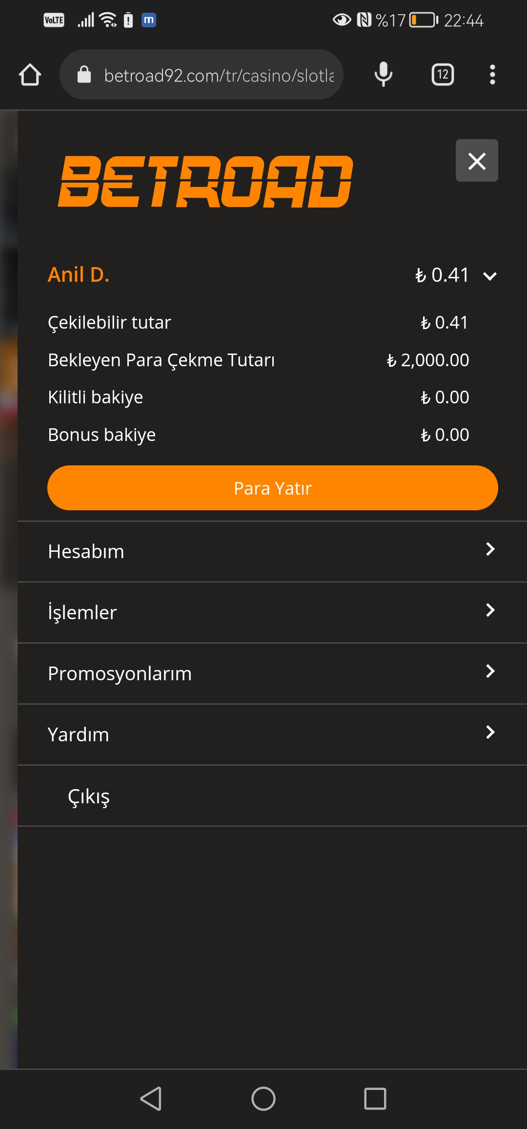 Para cekimi talebii beklemede